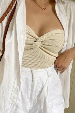 Y2K Aesthetic Vallice Strapless Off Shoulder Top - Coquette Style Cute Pastel Goth Fashion