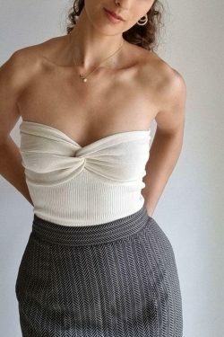 Y2K Aesthetic Vallice Strapless Off Shoulder Top - Coquette Style Cute Pastel Goth Fashion