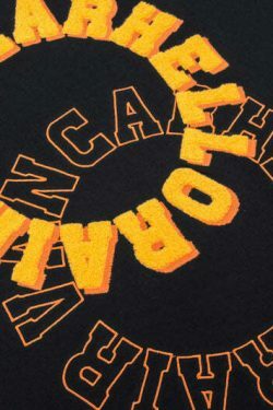 Y2K Aesthetic VANCARHELL Varsity T-Shirt - Coquette & Grunge Style Cute Tops & Cargo Skirt