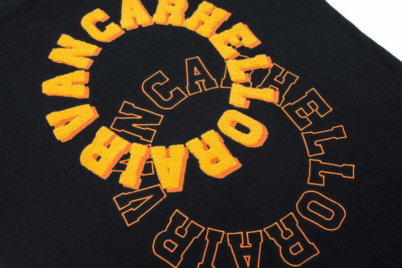 Y2K Aesthetic VANCARHELL Varsity T-Shirt - Coquette & Grunge Style Cute Tops & Cargo Skirt