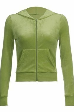 Y2K Aesthetic Velvet Zip Up Hoodie for Women - Coquette Style Grunge Fashion with Pastel Goth Vibes