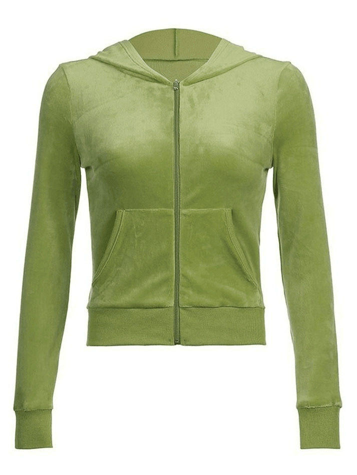 Y2K Aesthetic Velvet Zip Up Hoodie for Women - Coquette Style Grunge Fashion with Pastel Goth Vibes Y2K Aesthetic Velvet Zip Up Hoodie for Women - Coquette Style Grunge Fashion with Pastel Goth Vibes