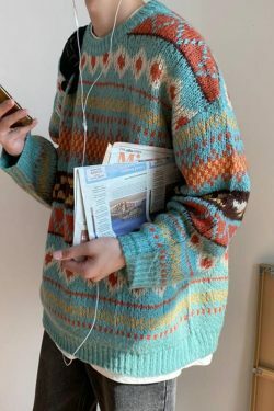 Y2K Aesthetic Vintage Knitted Women's Sweater in Coquette Style