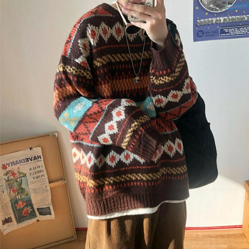 Y2K Aesthetic Vintage Knitted Women's Sweater in Coquette Style Y2K Aesthetic Vintage Knitted Women's Sweater in Coquette Style