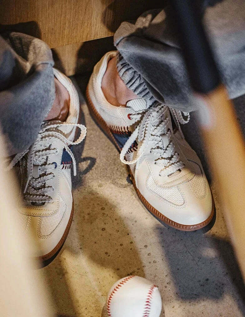 Y2K Aesthetic Vintage Style Baseball Sneakers - Retro Coquette Fashion Statement