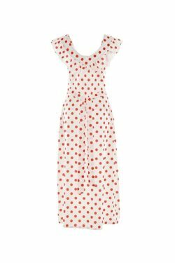 Y2K Aesthetic Waist Ruffled Polka Dot Dress - Coquette Style for Women's Fashion