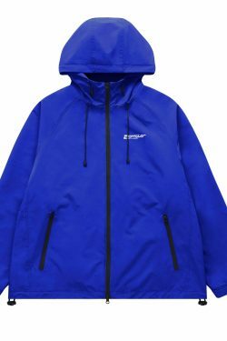 Y2K Aesthetic Water-Repellent Hooded Jacket with Zip-Up - Niche Women's Fashion