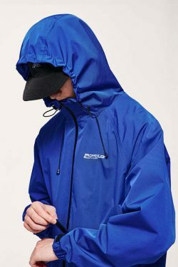 Y2K Aesthetic Water-Repellent Hooded Jacket with Zip-Up - Niche Women's Fashion