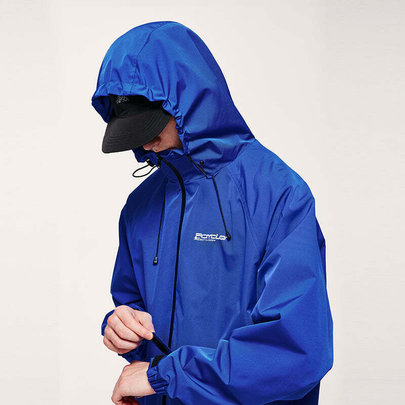 Y2K Aesthetic Water-Repellent Hooded Jacket with Zip-Up - Niche Women's Fashion