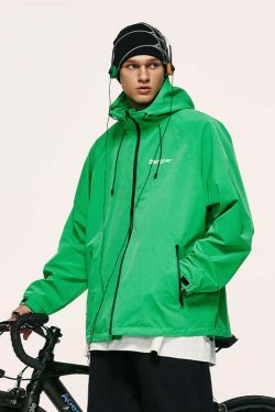 Y2K Aesthetic Water-Repellent Hooded Jacket with Zip-Up - Niche Women's Fashion