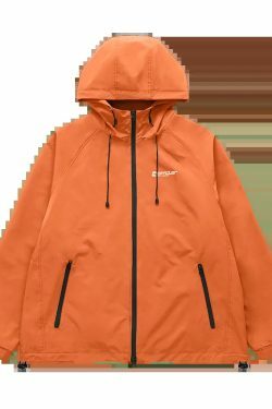 Y2K Aesthetic Water-Repellent Hooded Jacket with Zip-Up - Niche Women's Fashion