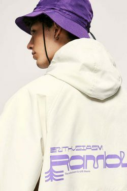 Y2K Aesthetic Water-Repellent Hooded Jacket with Zip-Up - Niche Women's Fashion