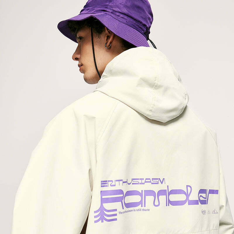 Y2K Aesthetic Water-Repellent Hooded Jacket with Zip-Up - Niche Women's Fashion