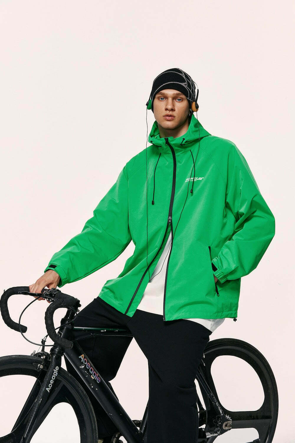 Y2K Aesthetic Water-Repellent Hooded Jacket with Zip-Up - Niche Women's Fashion