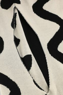 Y2K Aesthetic Wavy Pattern Knit Dress with Side Cut Out - Coquette Fashion for Women