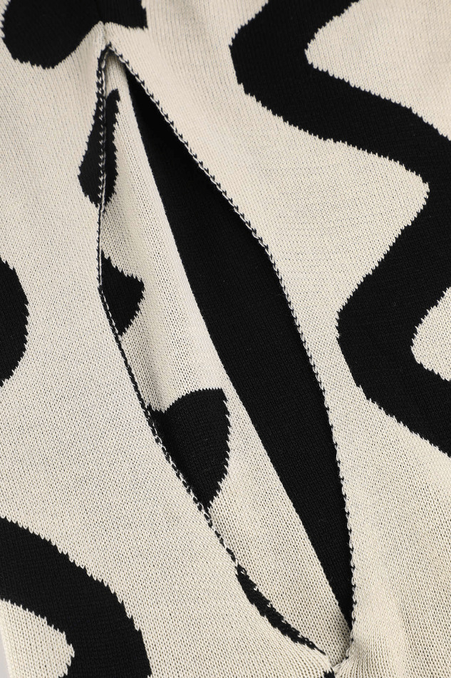 Y2K Aesthetic Wavy Pattern Knit Dress with Side Cut Out - Coquette Fashion for Women