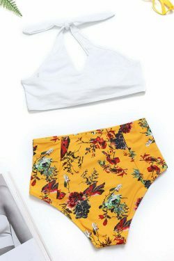 Y2K Aesthetic White Bra Bikini Set - High Waist Halter Cross Swimsuit