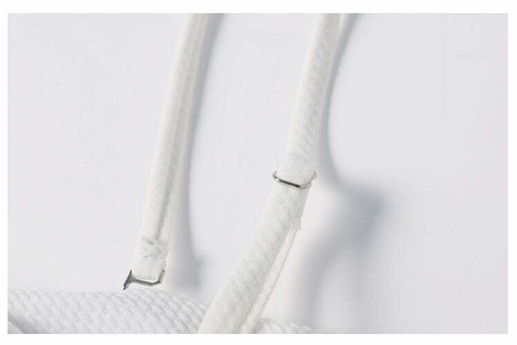 Y2K Aesthetic White High Cut Cami Bikini Set - Coquette Style for Niche Women Fashion