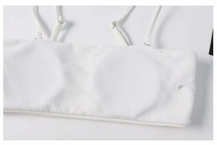 Y2K Aesthetic White High Cut Cami Bikini Set - Coquette Style for Niche Women Fashion