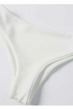 Y2K Aesthetic White High Cut Cami Bikini Set - Coquette Style for Niche Women Fashion