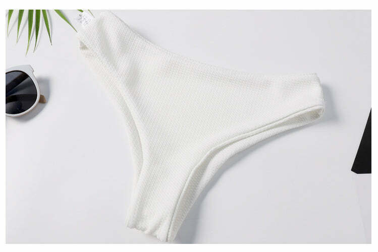 Y2K Aesthetic White High Cut Cami Bikini Set - Coquette Style for Niche Women Fashion