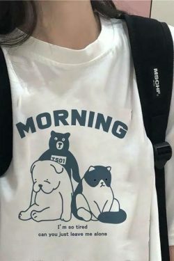 Y2K Animal Print Loose-Fit Top with Lettering - Coquette Aesthetic, Grunge