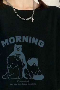 Y2K Animal Print Loose-Fit Top with Lettering - Coquette Aesthetic, Grunge