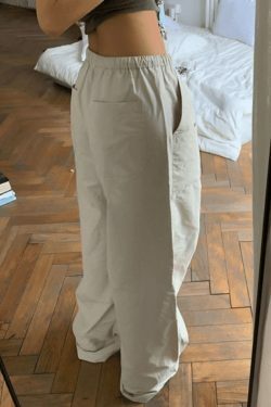 Y2K Baggy Parachute Cargo Pants - Coquette Aesthetic Grunge Style for Women