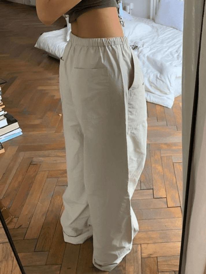 Y2K Baggy Parachute Cargo Pants - Coquette Aesthetic Grunge Style for Women Y2K Baggy Parachute Cargo Pants - Coquette Aesthetic Grunge Style for Women