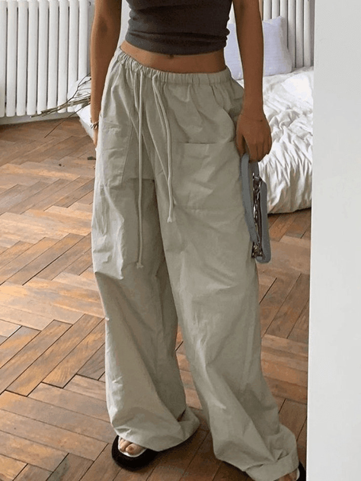 Y2K Baggy Parachute Cargo Pants - Coquette Aesthetic Grunge Style for Women Y2K Baggy Parachute Cargo Pants - Coquette Aesthetic Grunge Style for Women
