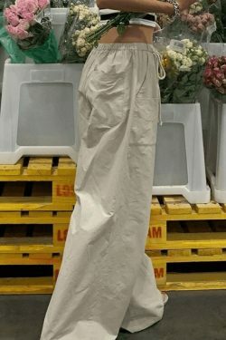 Y2K Baggy Parachute Cargo Pants - Coquette Aesthetic Grunge Style for Women