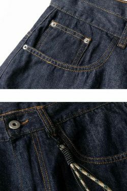 Y2K Balloon Fit Dark Rinse Jeans: Coquette Aesthetic Grunge Style Cargo Skirt Fashion