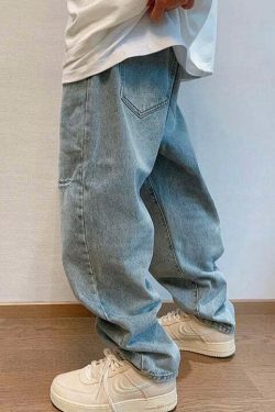 Y2K Balloon Fit Distressed Denim Jeans - Coquette Aesthetic Grunge & Pastel Goth Style