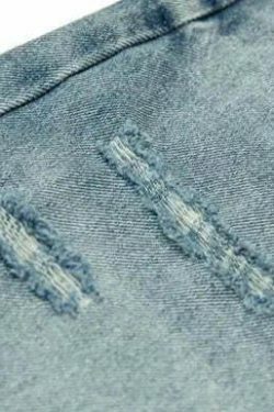 Y2K Balloon Fit Distressed Denim Jeans - Coquette Aesthetic Grunge & Pastel Goth Style