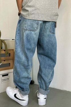 Y2K Balloon Fit Tapered Jeans: Coquette Aesthetic Grunge Style Cargo Skirt Fashion