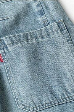 Y2K Balloon Fit Tapered Jeans: Coquette Aesthetic Grunge Style Cargo Skirt Fashion