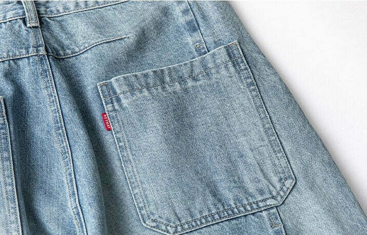 Y2K Balloon Fit Tapered Jeans: Coquette Aesthetic Grunge Style Cargo Skirt Fashion