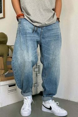 Y2K Balloon Fit Tapered Jeans: Coquette Aesthetic Grunge Style Cargo Skirt Fashion