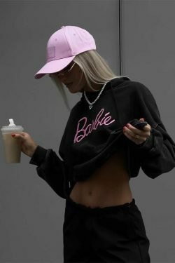 Y2K Barbie Sweatshirt - Retro Distressed Coquette Aesthetic Grunge Style Top