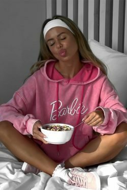 Y2K Barbie Sweatshirt - Retro Distressed Coquette Aesthetic Grunge Style Top