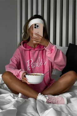 Y2K Barbie Sweatshirt - Retro Distressed Coquette Aesthetic Grunge Style Top