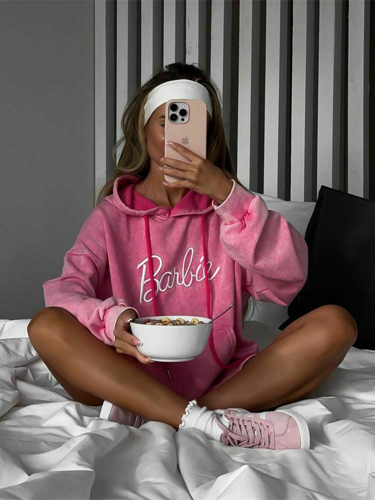 Y2K Barbie Sweatshirt - Retro Distressed Coquette Aesthetic Grunge Style Top Y2K Barbie Sweatshirt - Retro Distressed Coquette Aesthetic Grunge Style Top