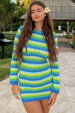 Y2K Beach Please Bodycon Dress: Coquette Aesthetic - Grunge Style, Pastel