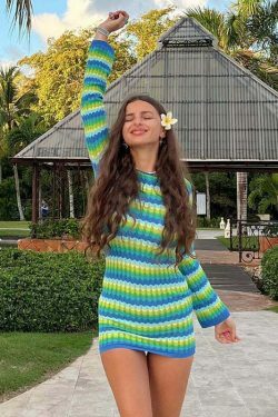 Y2K Beach Please Bodycon Dress: Coquette Aesthetic - Grunge Style, Pastel