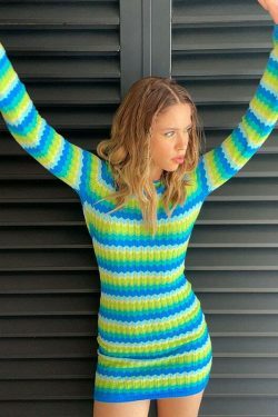 Y2K Beach Please Bodycon Dress: Coquette Aesthetic - Grunge Style, Pastel