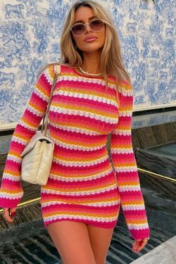 Y2K Beach Please Bodycon Dress: Coquette Aesthetic - Grunge Style, Pastel