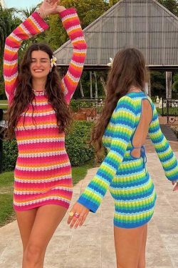 Y2K Beach Please Bodycon Dress: Coquette Aesthetic - Grunge Style, Pastel