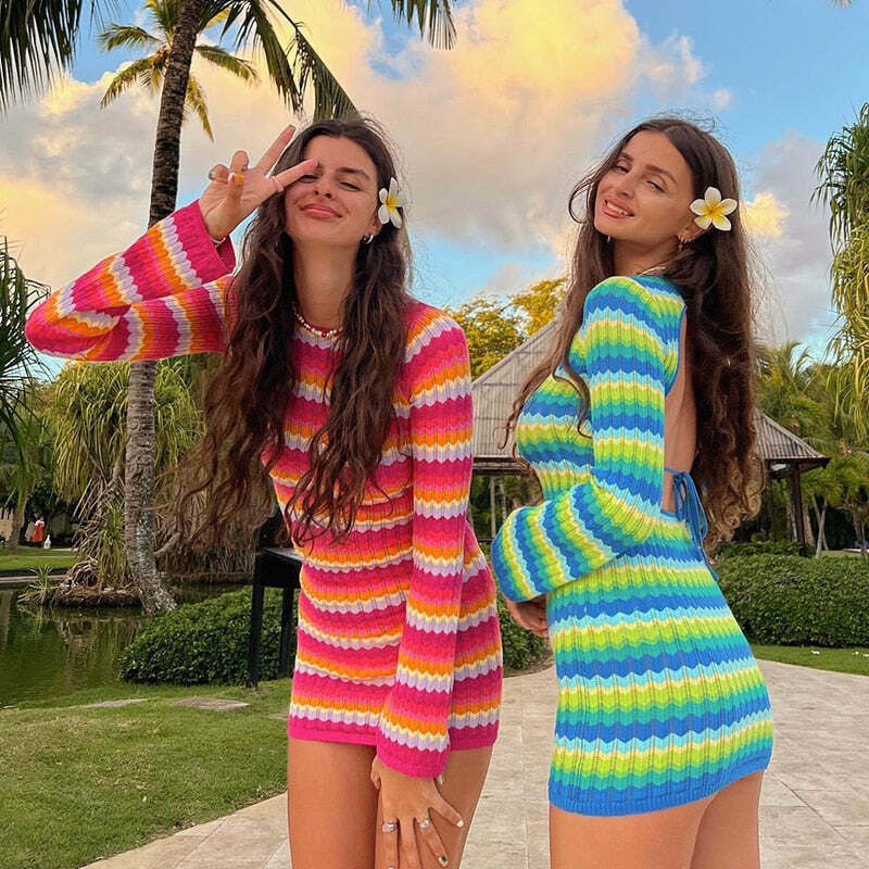 Y2K Beach Please Bodycon Dress: Coquette Aesthetic - Grunge Style, Pastel Y2K Beach Please Bodycon Dress: Coquette Aesthetic - Grunge Style, Pastel