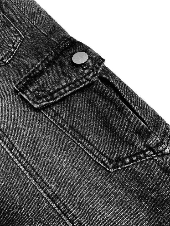 Y2K Bleached Pocket Cargo Jeans - Coquette Aesthetic Grunge Style for Women - Vintage 90s Fashion