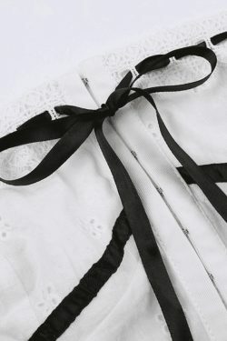 Y2K Broderie Lace Bandeau Top with a Coquette Aesthetic